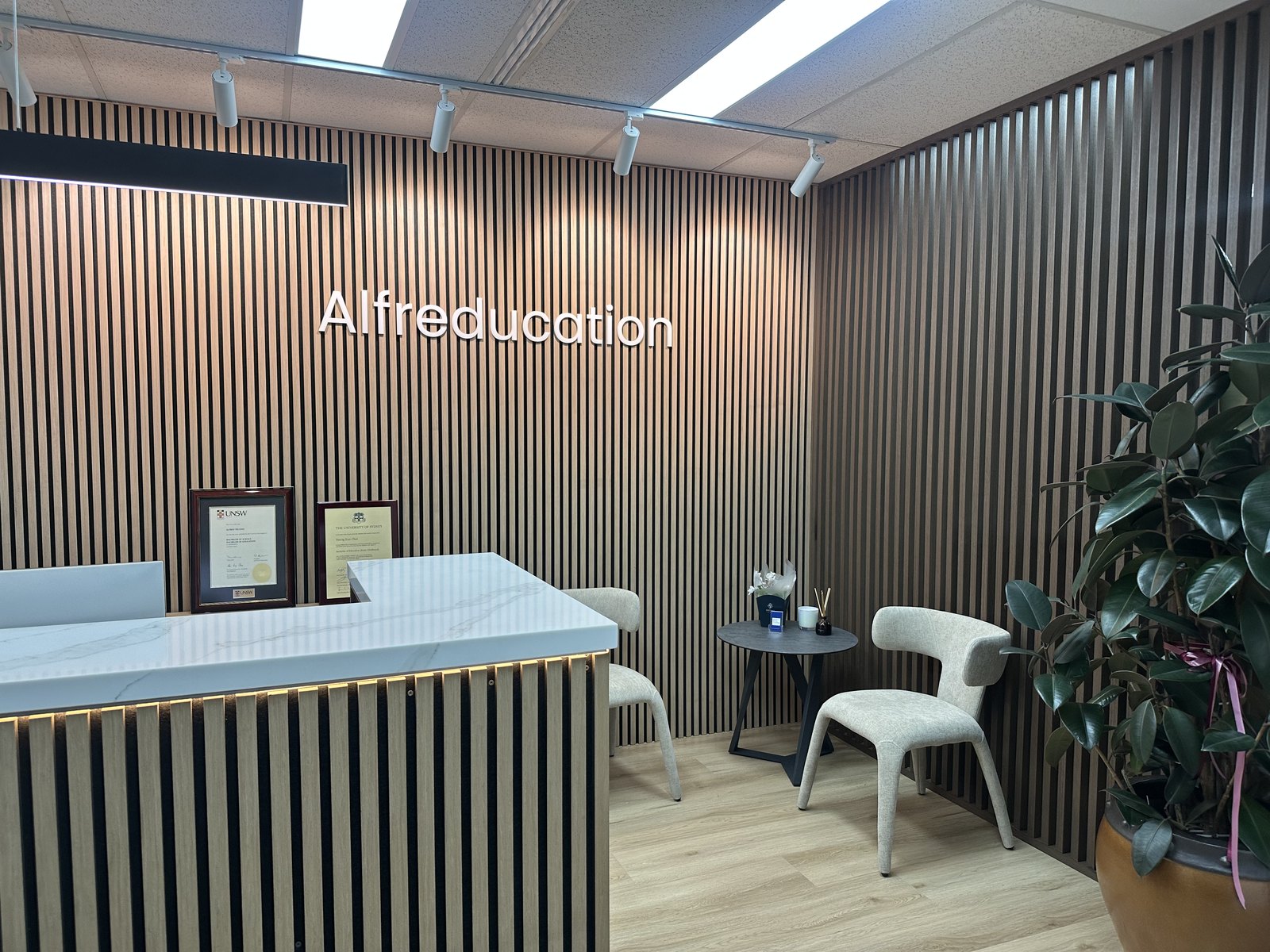 Reception area at Alfred's Maths Tutoring centre in Eastwood