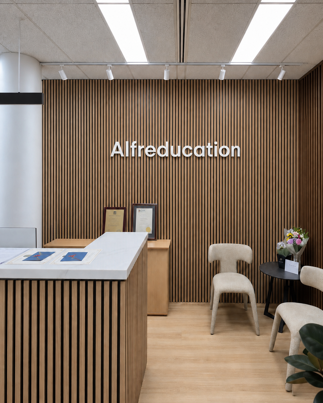 Reception area at Alfred's Maths Tutoring centre in Eastwood